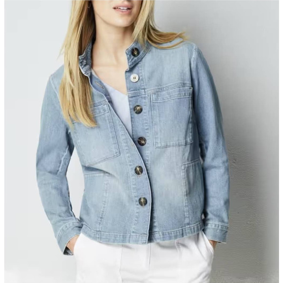 J. Jill Jackets & Blazers - J. Jill Modern Utility Denim Jacket Size XL